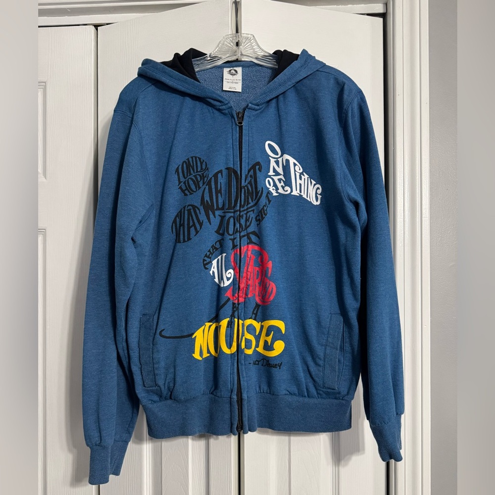 Disney Blue and Red Zip-Up Jacket with Graphic Design